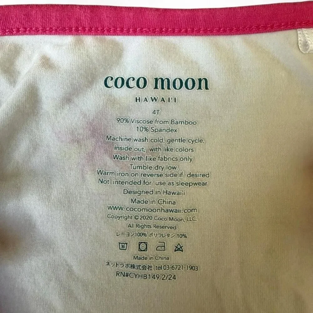Coco Moon Hawaii Plumeria Bamboo Dress Girls Size 4T